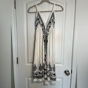 Advance Apparels Black and White Midi Beach Cover-up Dress